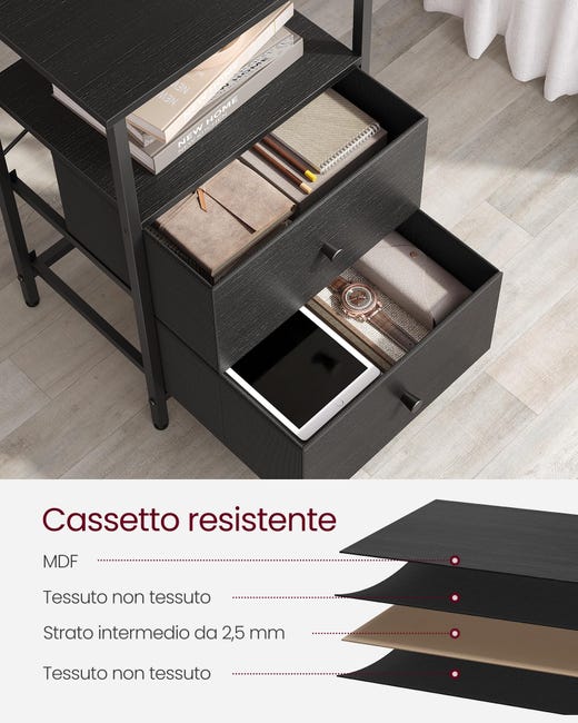 Comodino SONGMICS Con Cassetto - Beige Rovere E Bianco, Moderno Per Camera - Foto 5