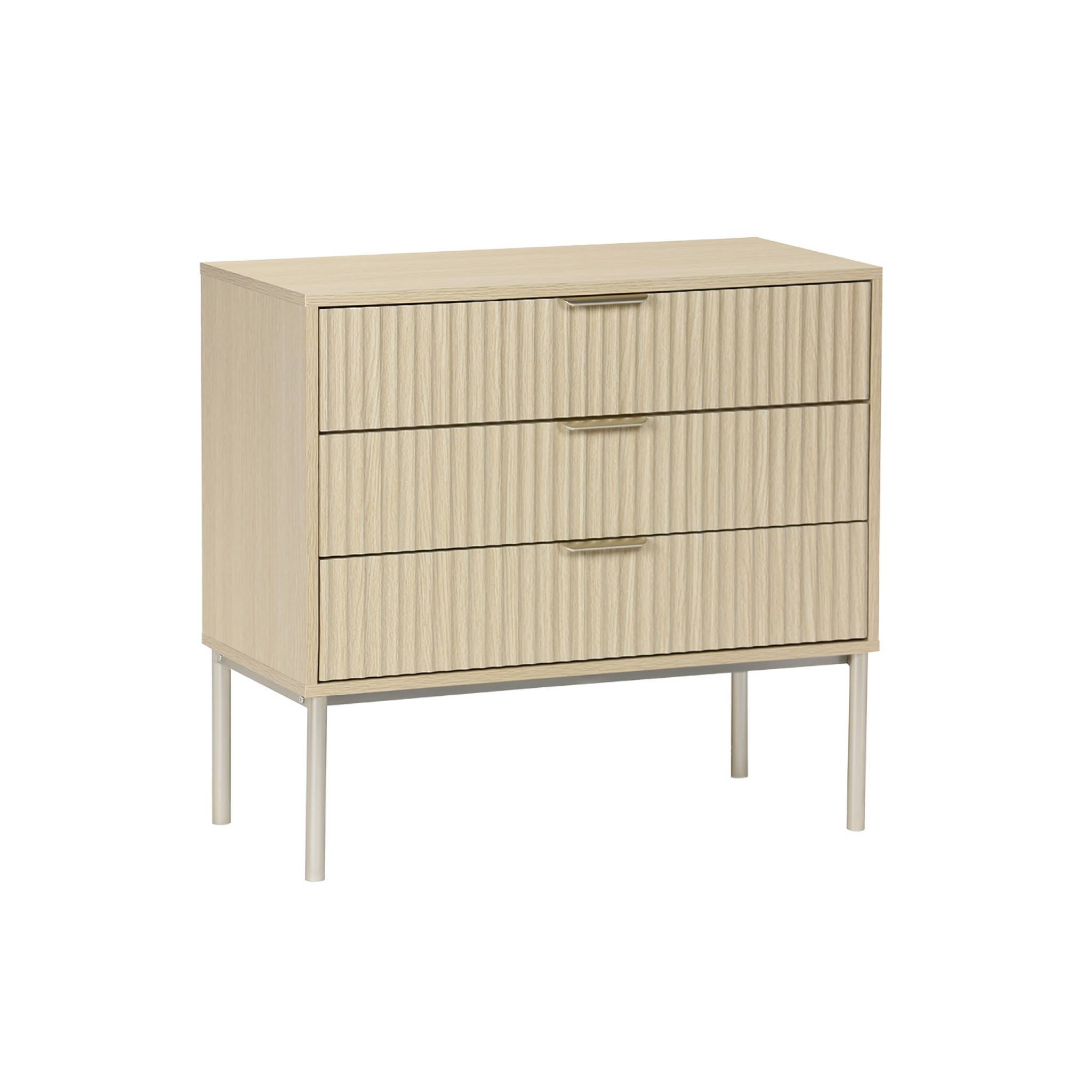 Cassettiera 3 Cassetti 80x40x78 cm in Acciaio e Legno Naturale | Leroy Cassettiera 3 Cassetti 80x40x78 cm in Acciaio e Legno Naturale | Leroy