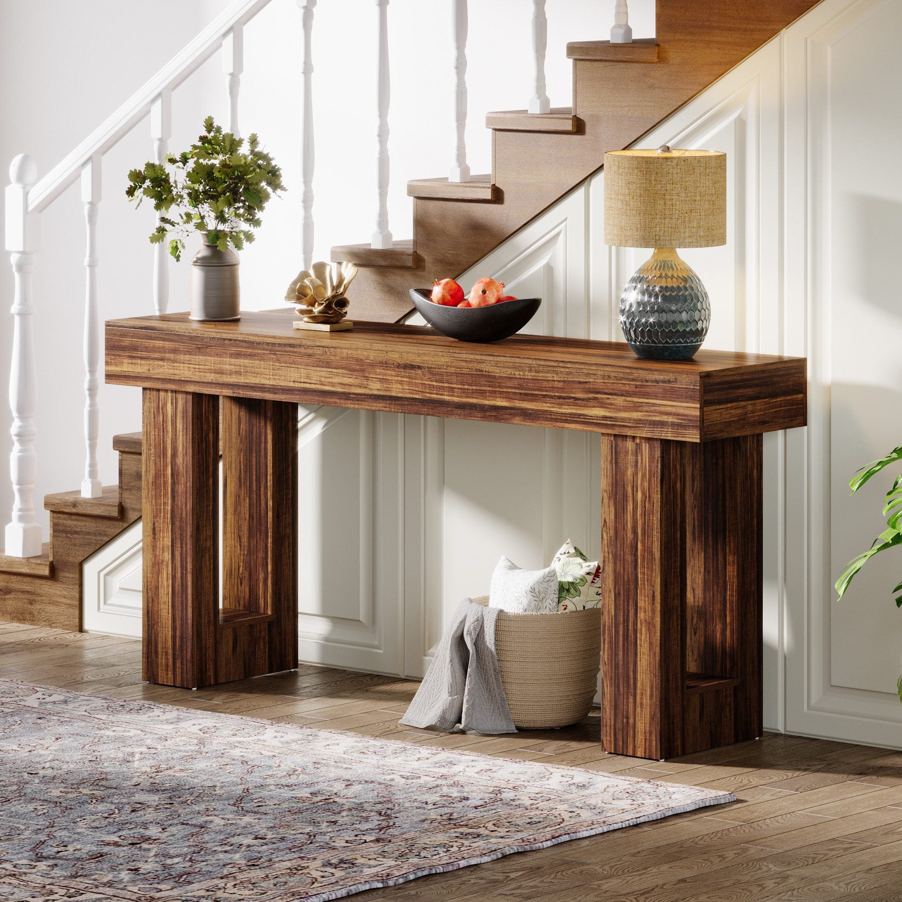 Table console 160 cm Table longue, table de couloir pour entrée - 8