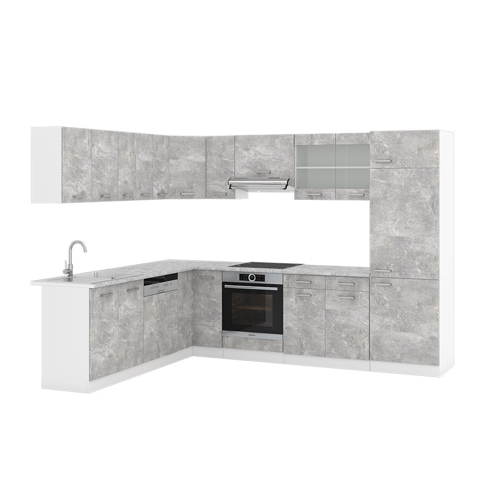 Vicco Kogoszczona kuchnia R-Line, Beton, 287 x 60 cm , BP Marmur