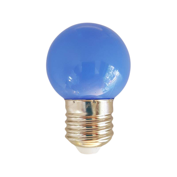 JANDEI Lampadina LED E27 1W Blu – Decorativa Per Interni/Esterni, In Plastica ABS, Per Feste, Matrimoni, Ghirlande, Risparmio Energetico