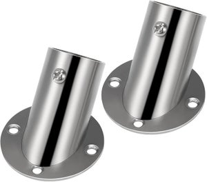 Set di 6 supporti per aste per tende doppie, resistenti, per aste da 25 mm, ganci per binari per tende