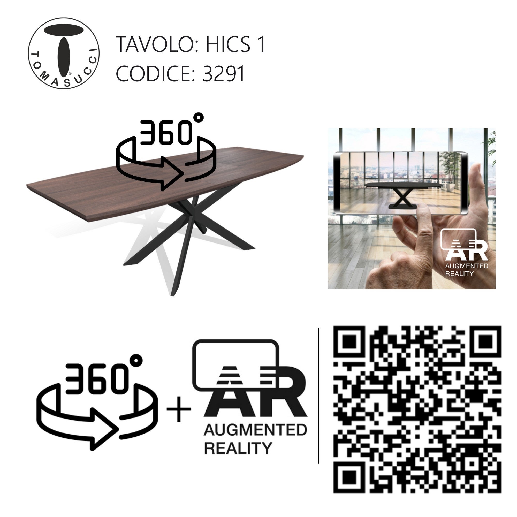Tavolo allungabile HICS in MDF e metallo Noce scuro/Nero 160/210x90x76 cm per pranzo - 5
