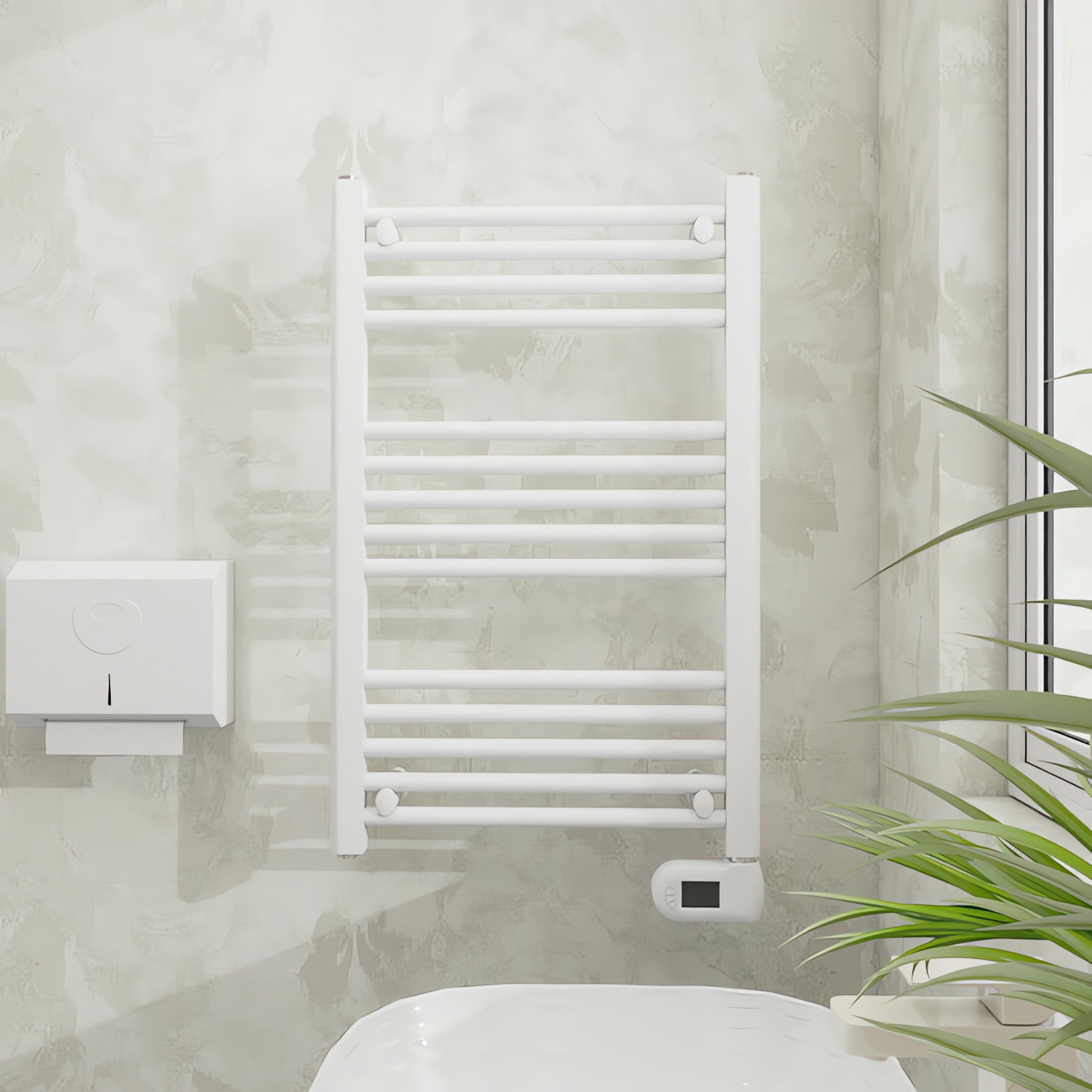 Sèche-Serviettes Électrique Acezanble 780x500mm Blanc 300W - Radiateur Chauffage Salle De Bain Économe Et Élégant
