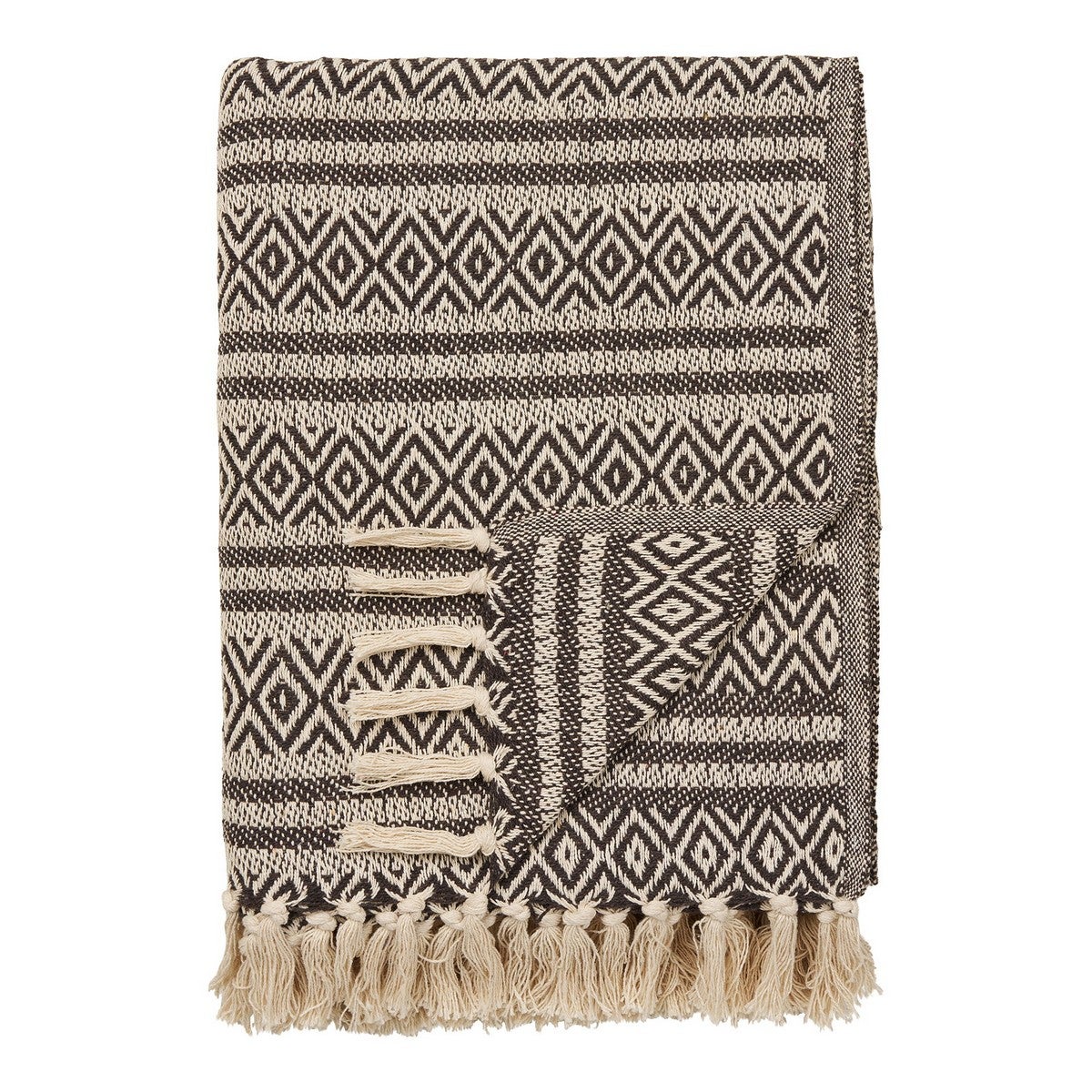Plaid Adana, Bawełna, Brązowy, Seven Design