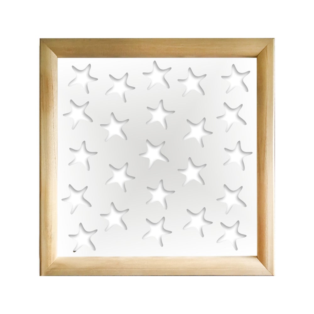 STARFISH - Kwadratowe moduły dekoracyjne z drewna i PVC - Rozmiar 98x98 cm - Grubość 64 mm - Kolor wewnętrzny BIAŁY
