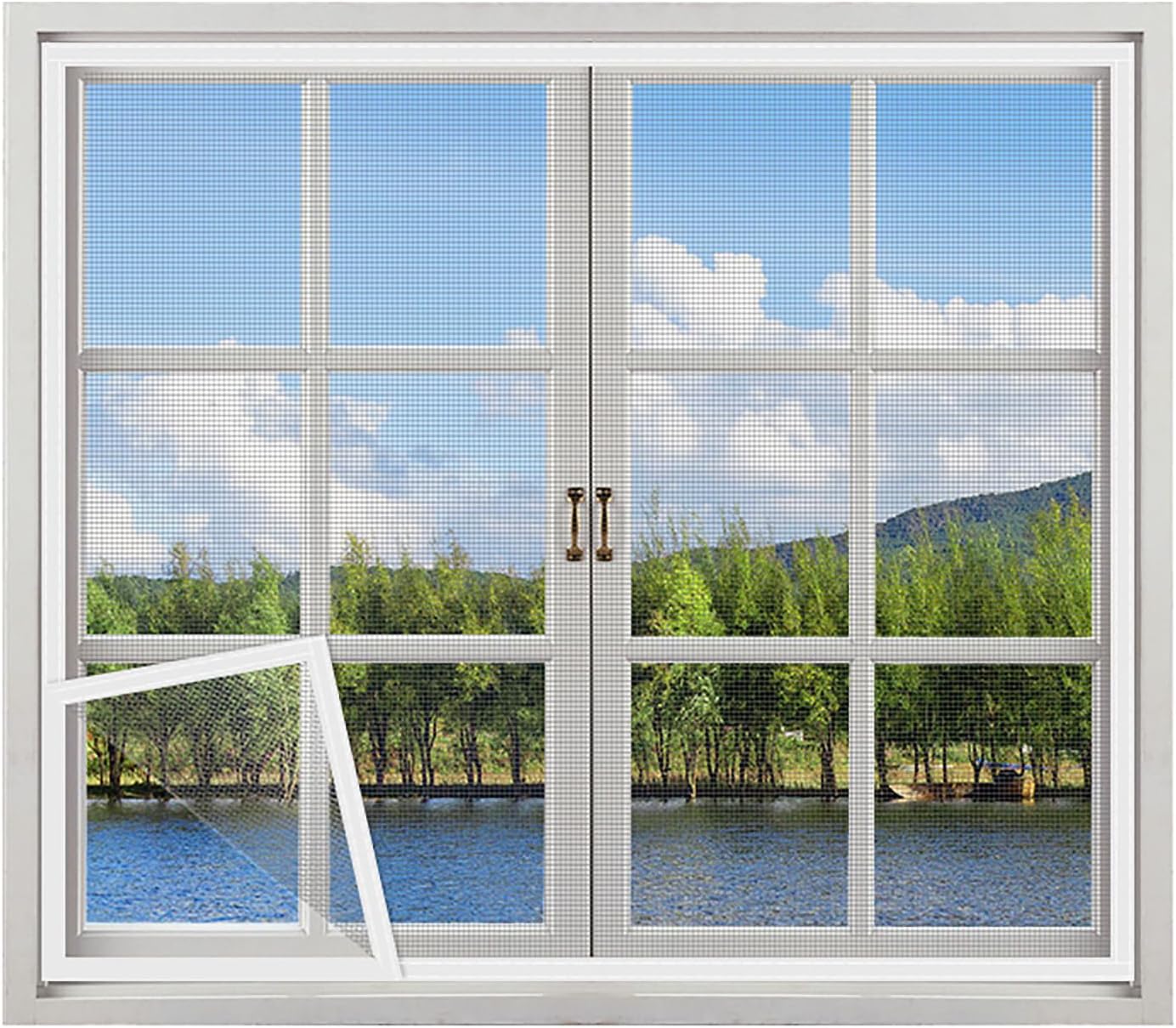 Moskitiera, mikrosiatka na rzep do okien - 100 x 150 cm - biała