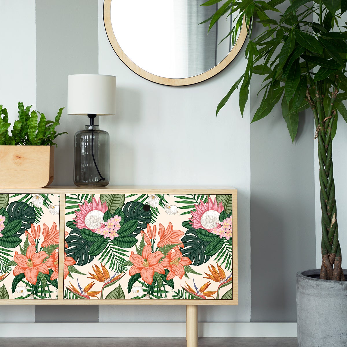 Vinilo muebles tropical kuo - adhesivo de pared - revestimiento sticker mural decorativo - 60x90cm