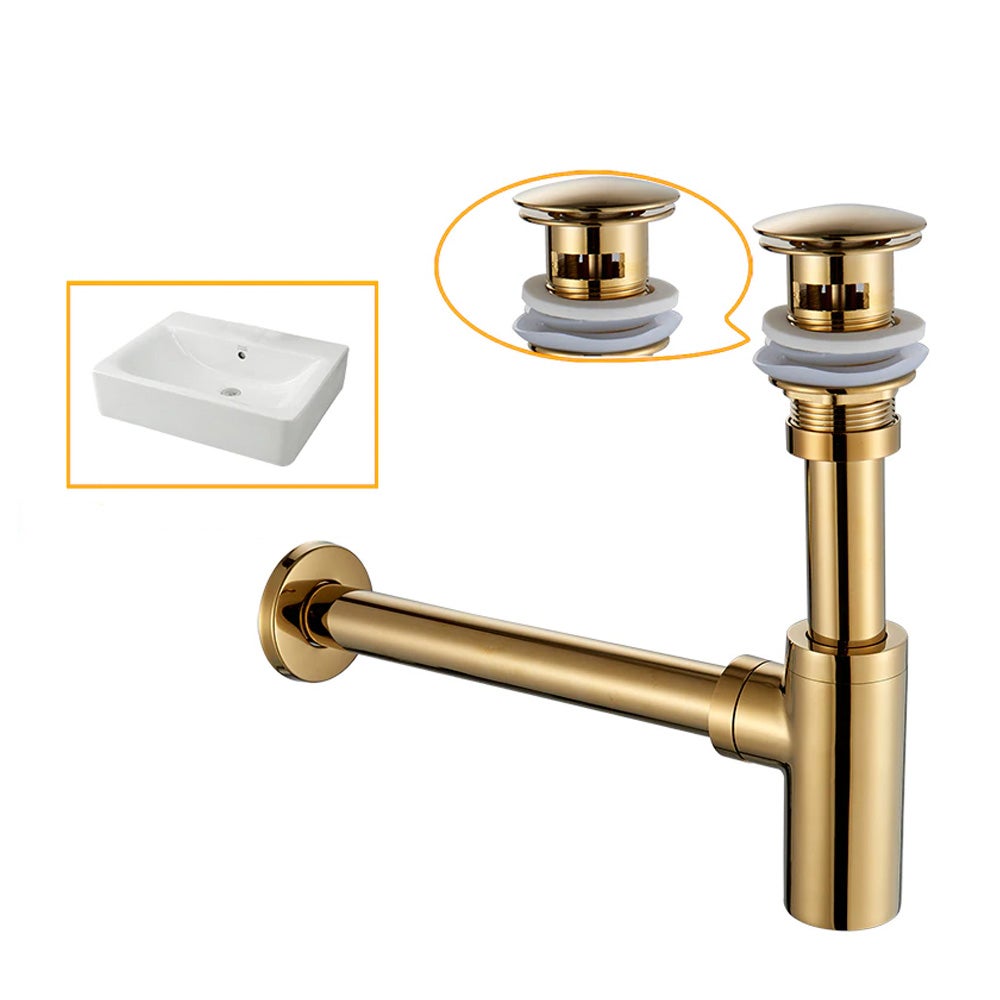 SVKBJROY Desagüe Para Lavabo Con Rebosadero Para Lavabo Y Fregadero Valvula Emergente Negra Mate 93645393