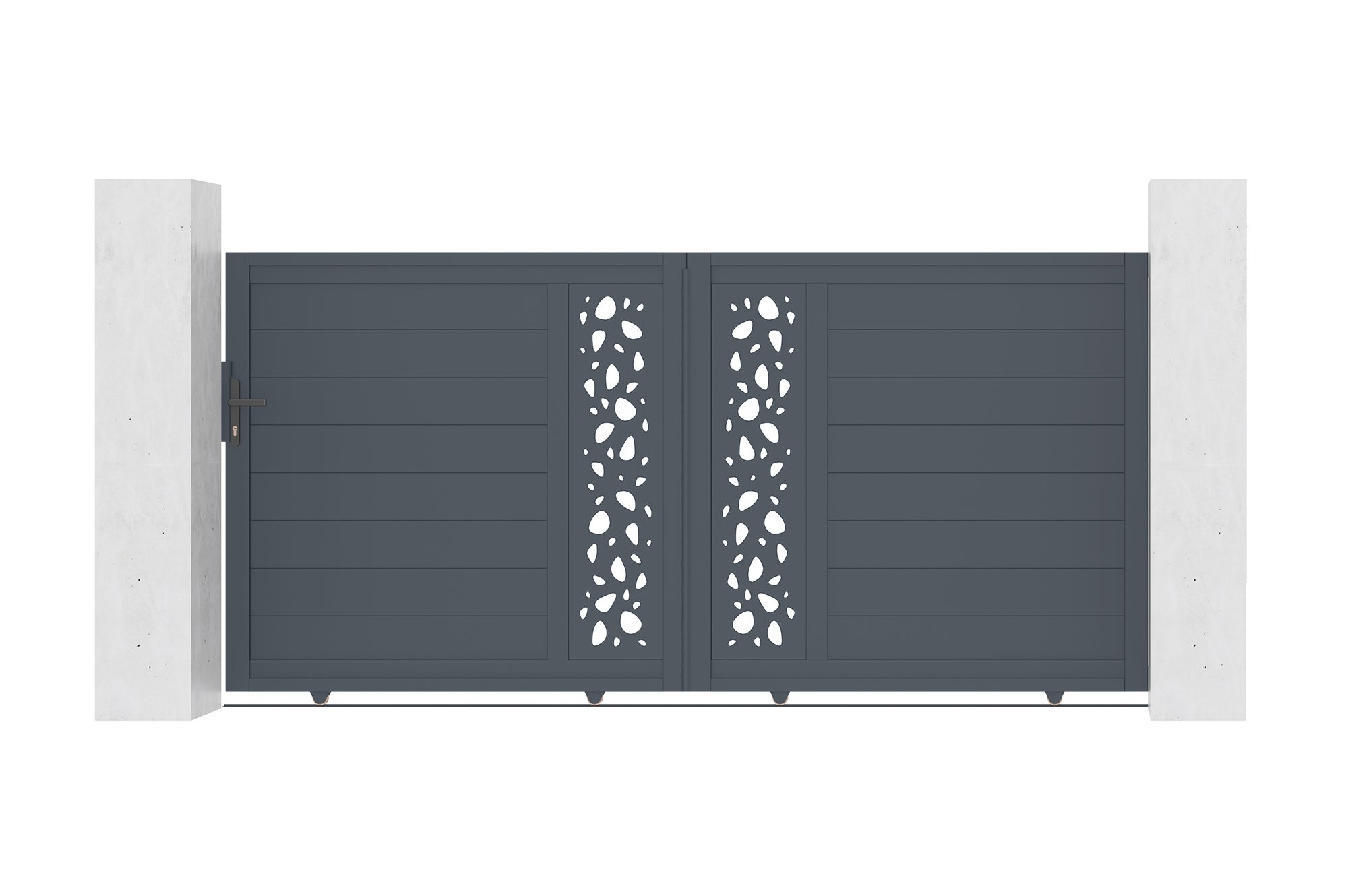 Brama przesuwna 3,5m TRIGLAV wys. 140cm szare aluminium