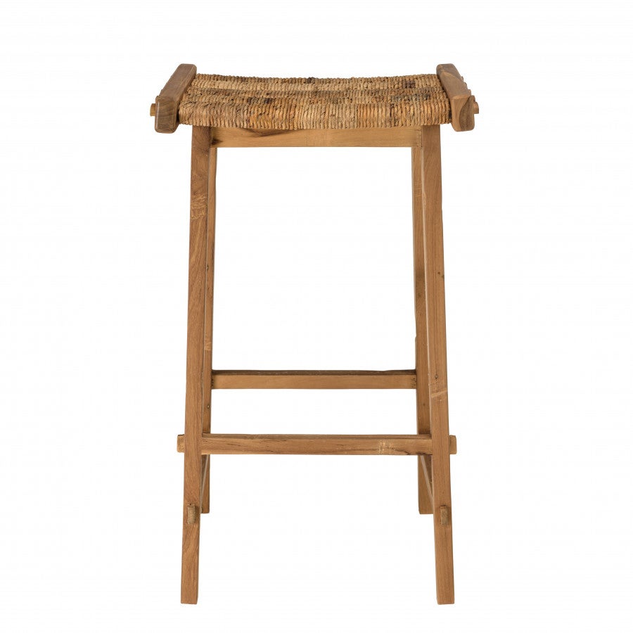 ALIDA - Taburete alto con asiento de tejido natural - 4