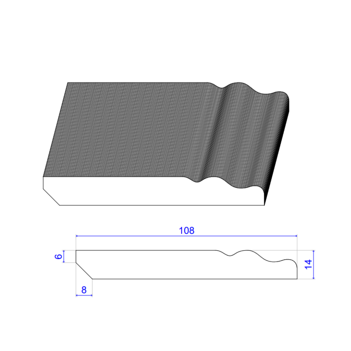 Lot de 5 Plinthes Style Prépeint MDF, L.2,44 m x l.10,8 cm x Ep.14 mm - 6