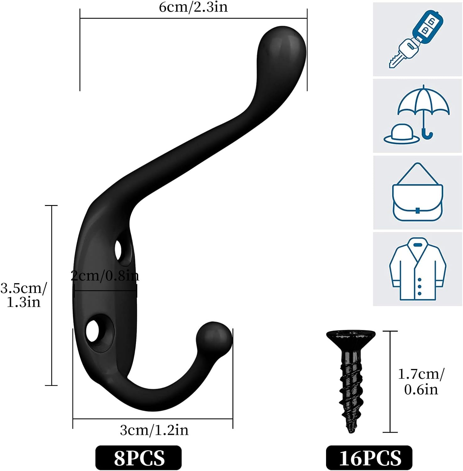 Ganci Da Parete Leroy Merlin Ganci Da Parete J In Acciaio Inox - Set 8 Pezzi Con Viti Per Casa Accessori Casa