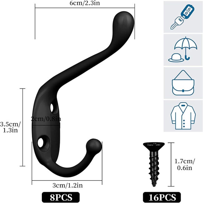 Ganci Da Parete Leroy Merlin Ganci Da Parete J In Acciaio Inox - Set 8 Pezzi Con Viti Per Casa Accessori Casa