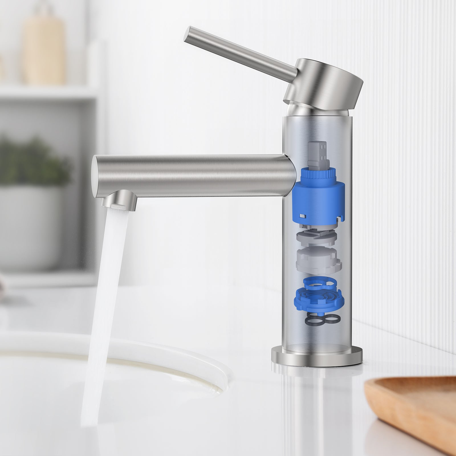 Cecipa max mitigeur de lavabo robinet de salle de bains robinetterie de lavabo en acier inoxydable Brossé,EU Modèle - 3