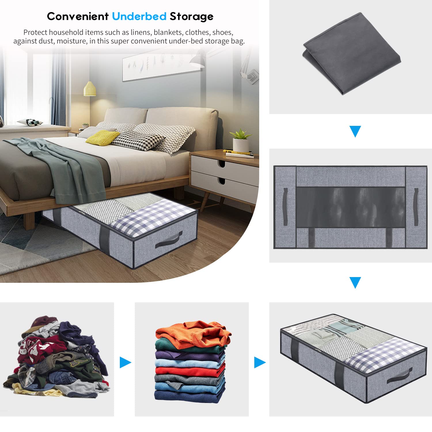 Lot De 2 Grandes Boîtes De Rangement Pliables En Lin Avec