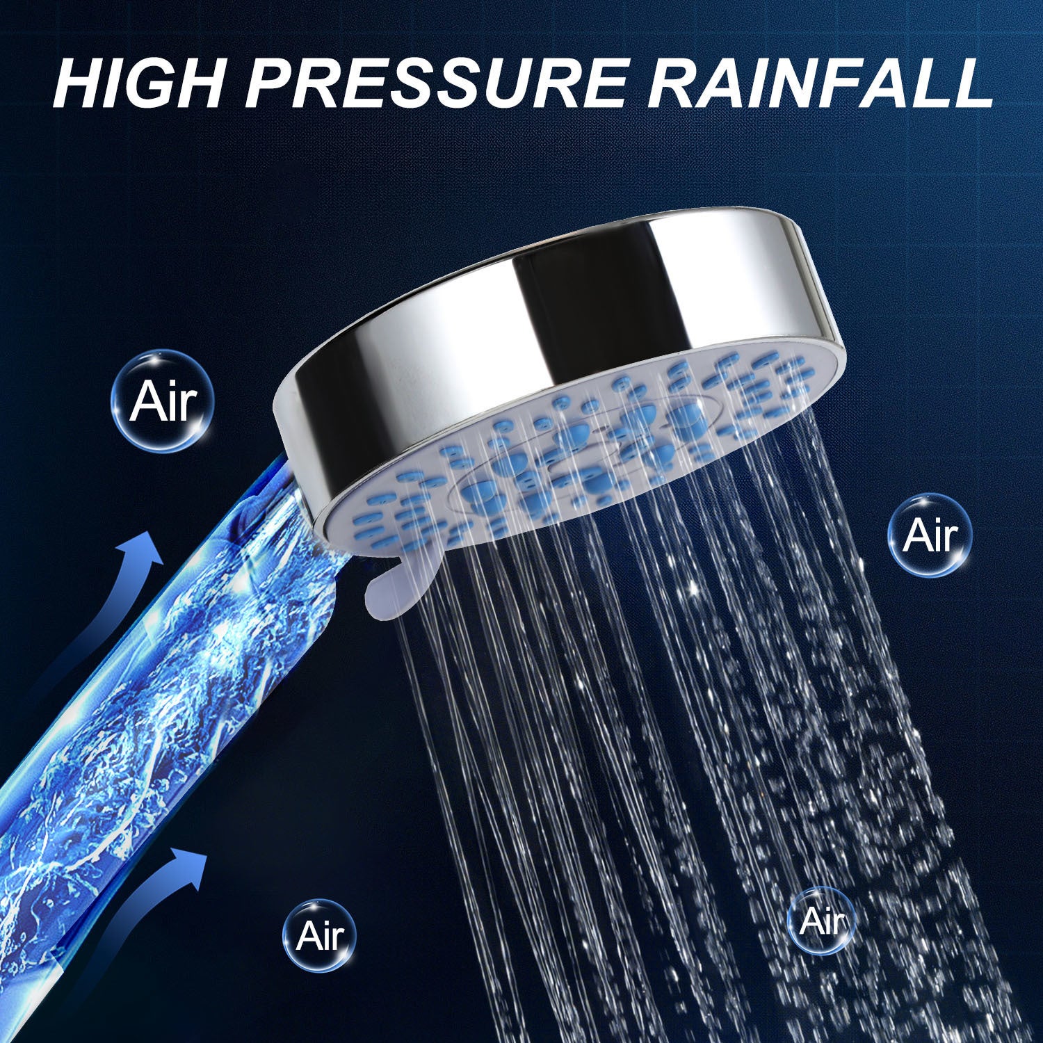 Panel de columna de ducha de hidromasaje con grifos, funciona 5 duchas a la vez, acero inoxidable 304, superficie de titanio negro - 6