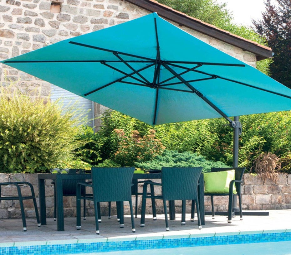 Parasol déporté 3x3m - bleu canard - SUNKING - 4