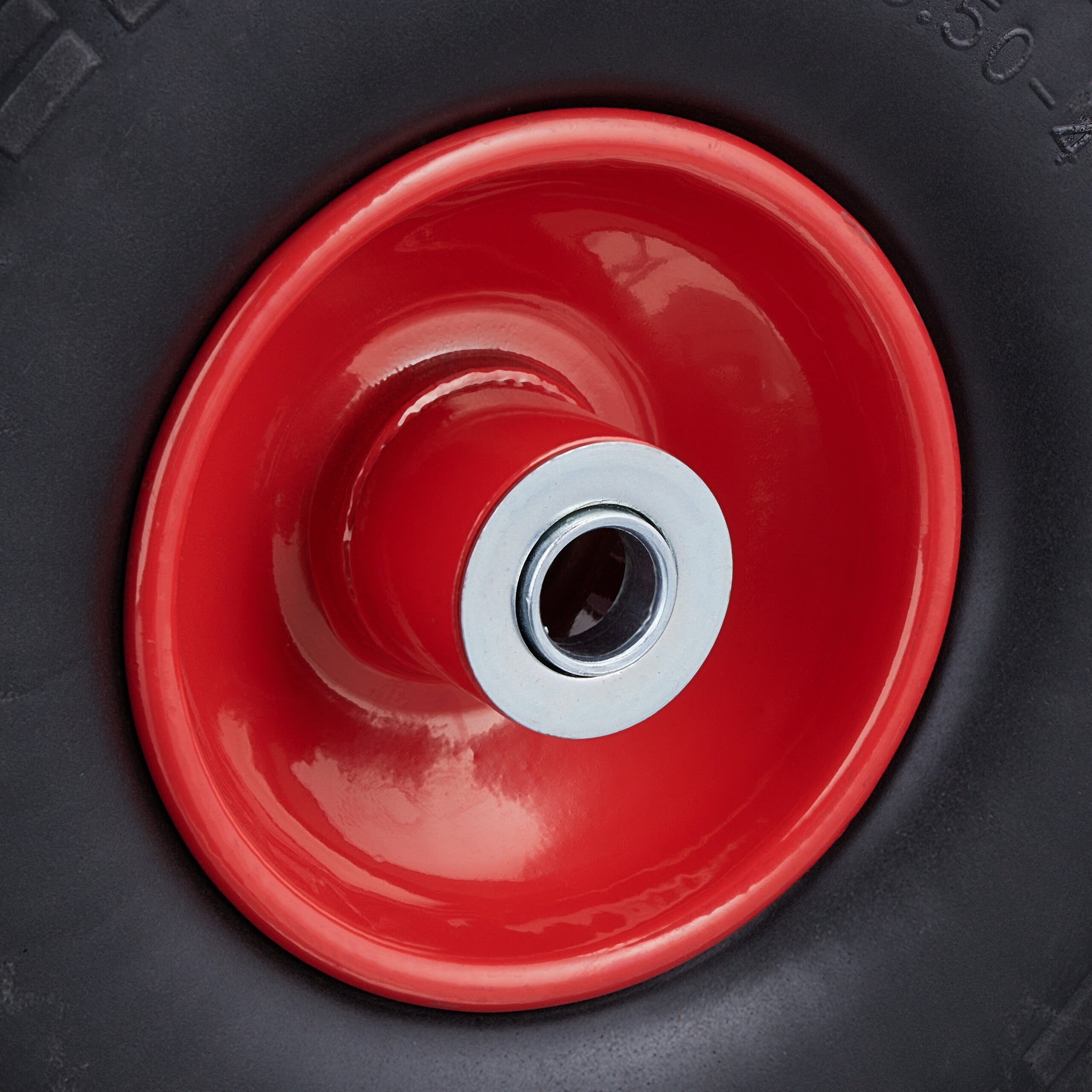 Roue de diable Set 2, caoutchouc 260x85 mm, increvables, 16 mm, 4.1/3.5-4 essieu, jusqu'à 150kg, noir-rouge, Relaxdays - 6