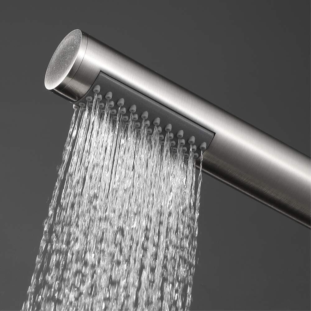 Pommeau de douche à économie d'eau en acier inoxydable 304, pommeau de douche à main haute pression brossé. - 4