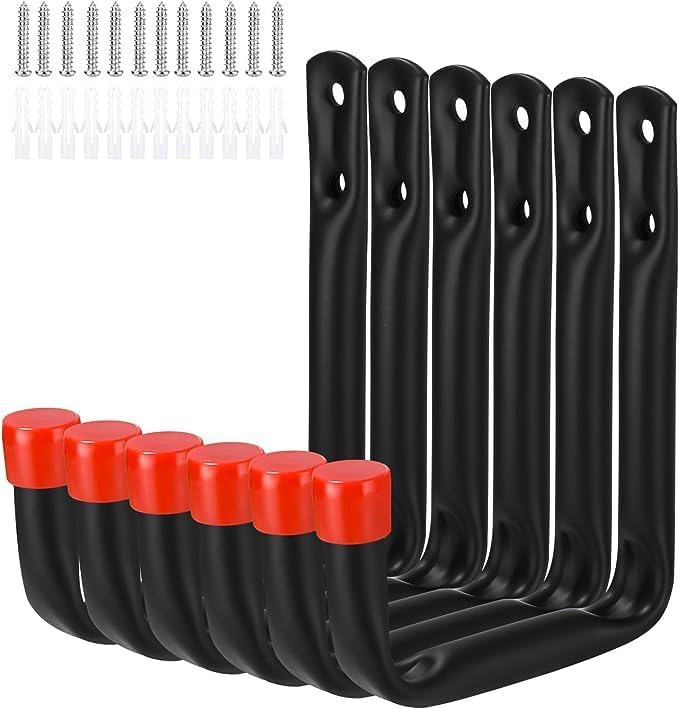 Solidne J-haki ścienne do garażu, 12 szt. – uchwyty na drabinę, rower i narzędzia