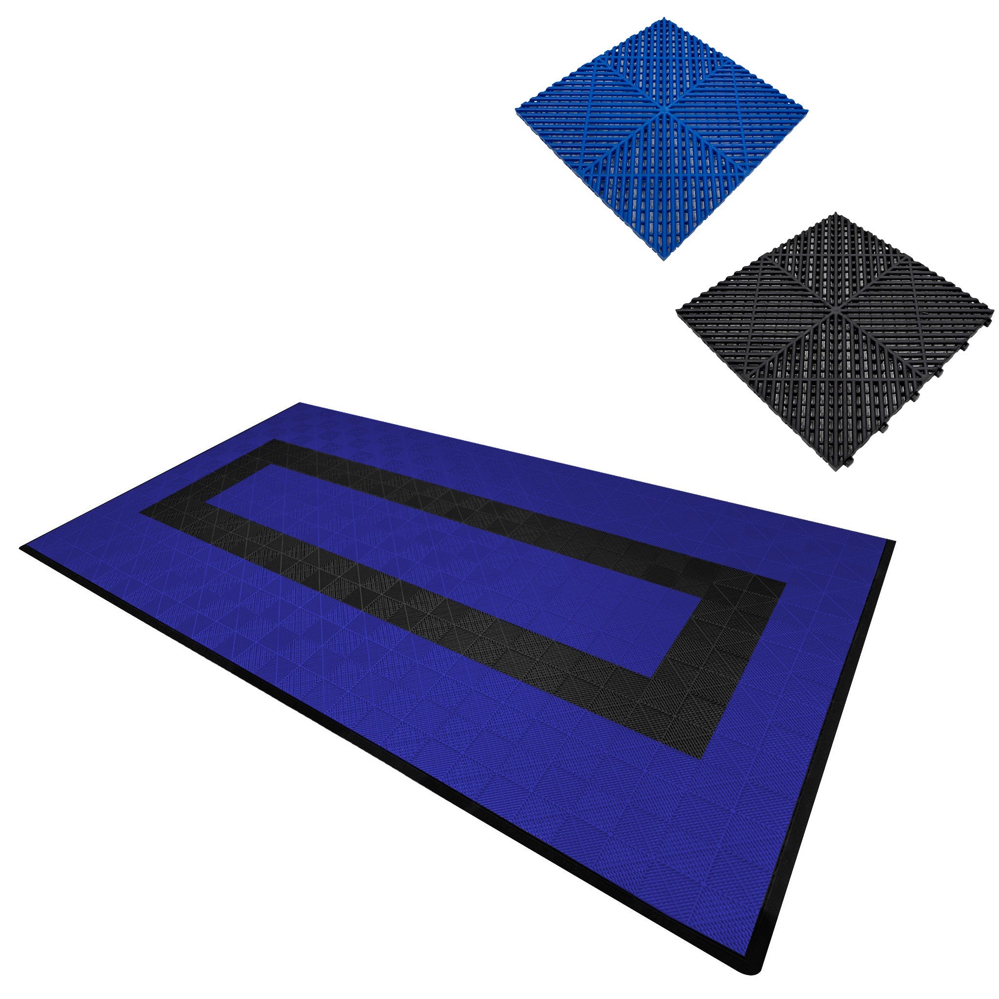 Tapis De Sol Gym Extra épais 14mm - Carreaux EVA Caoutchouc 62x62cm Imbriquables Noir