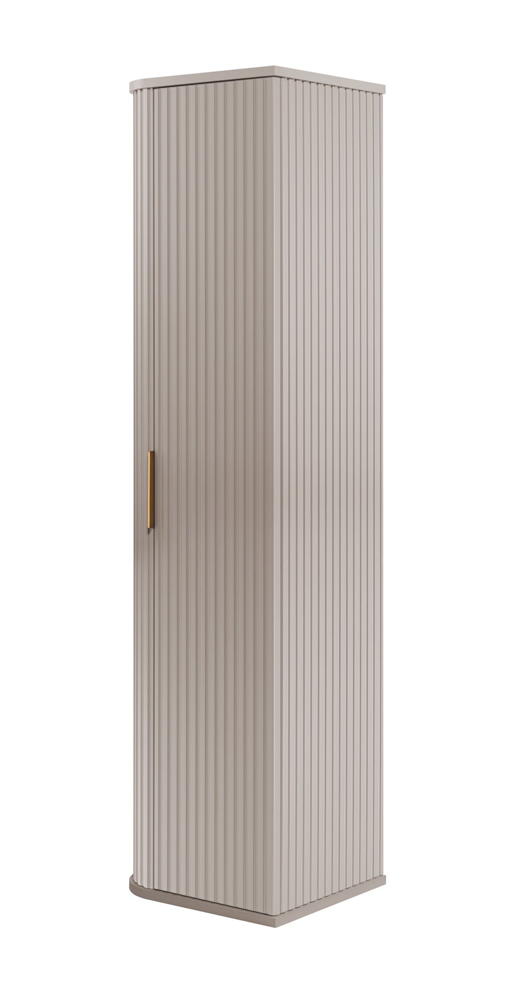 Szafka łazienkowa, kaszmir, uchwyt złoty, 35,5 x 139 x 31,5 cm
