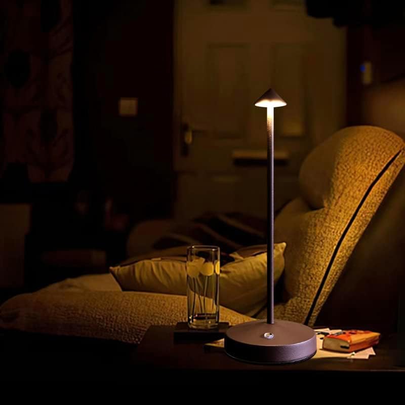 Lampes de table sans fil, barre tactile LED rechargeable, lampe de bureau portable à batterie, veilleuse à intensité variable à 2 niveaux(rouille) - 5