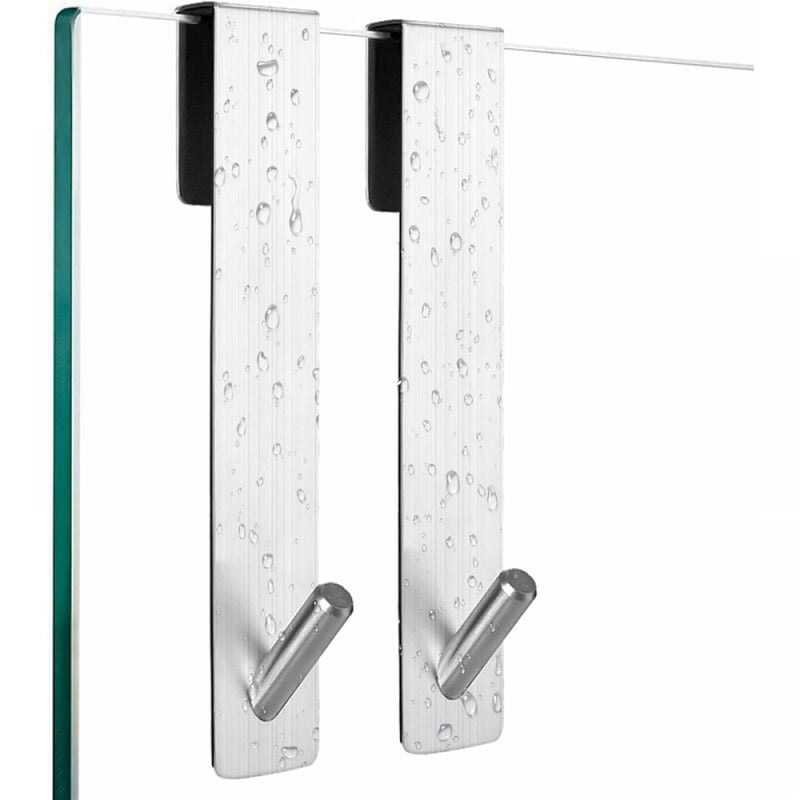 Hak prysznicowy - stal nierdzewna - wieszak na ręczniki - 2 sztuki - srebrny