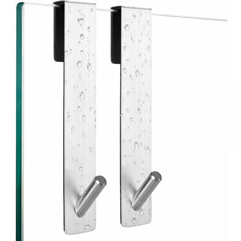 WLLHYF Confezione da 5 ganci per asciugamani in acciaio inox impermeabile sopra la porta della doccia, per porte in vetro senza cornice, 2,1 cm, per appendere asciugamani, accappatoi e vestiti, nero WLLHYF Confezione da 5 ganci per asciugamani in acciaio inox impermeabile sopra la porta della doccia, per porte in vetro senza cornice, 2,1 cm, per appendere asciugamani, accappatoi e vestiti, nero