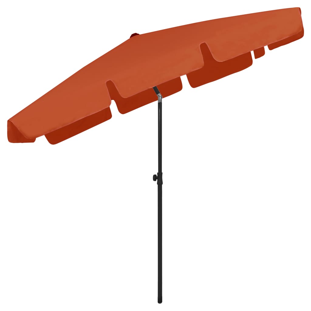 Parasol de plage Terre cuite 200x125 cm - 6