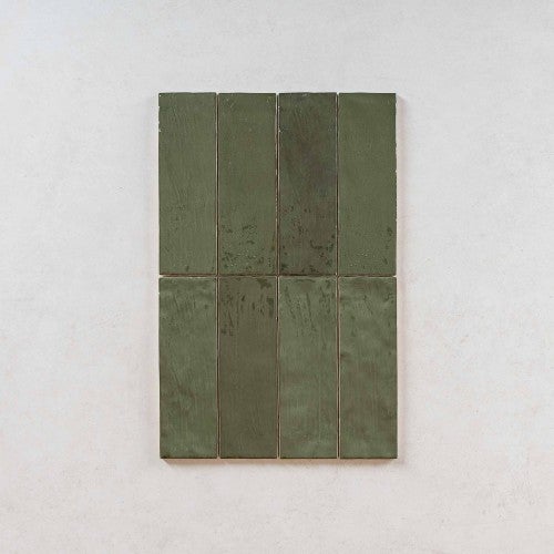 Piastrella in terracotta effetto zellige LA RIVIERA 20x6,5cm Verde botanico - - scatola da 0,50 m2 - 4