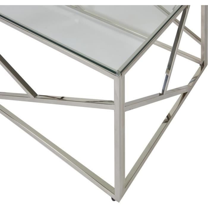 Table basse en verre - Pieds metal - L 120 x P 60 x H 40 - ISLAND - 4