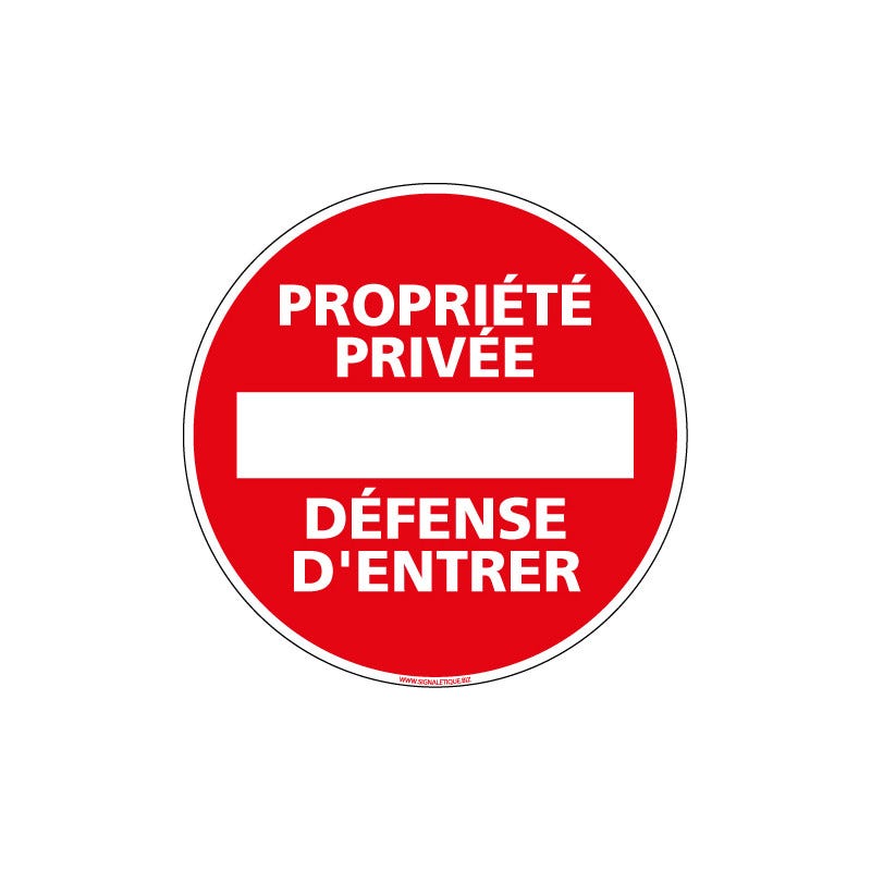 Panneau Propriété Privée Défense D'Entrer Aluminium 20x15cm - Épaisseur 3mm
