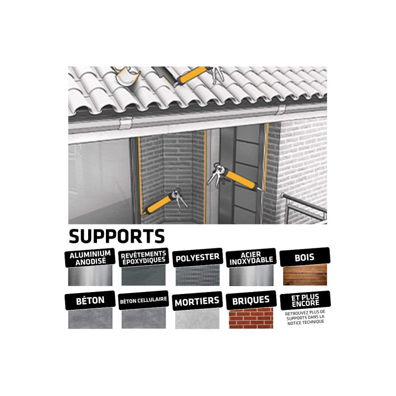 Lot de 3 mastics colles SIKA Sikaflex PRO 11 FC Purform - Blanc - 300ml - 5