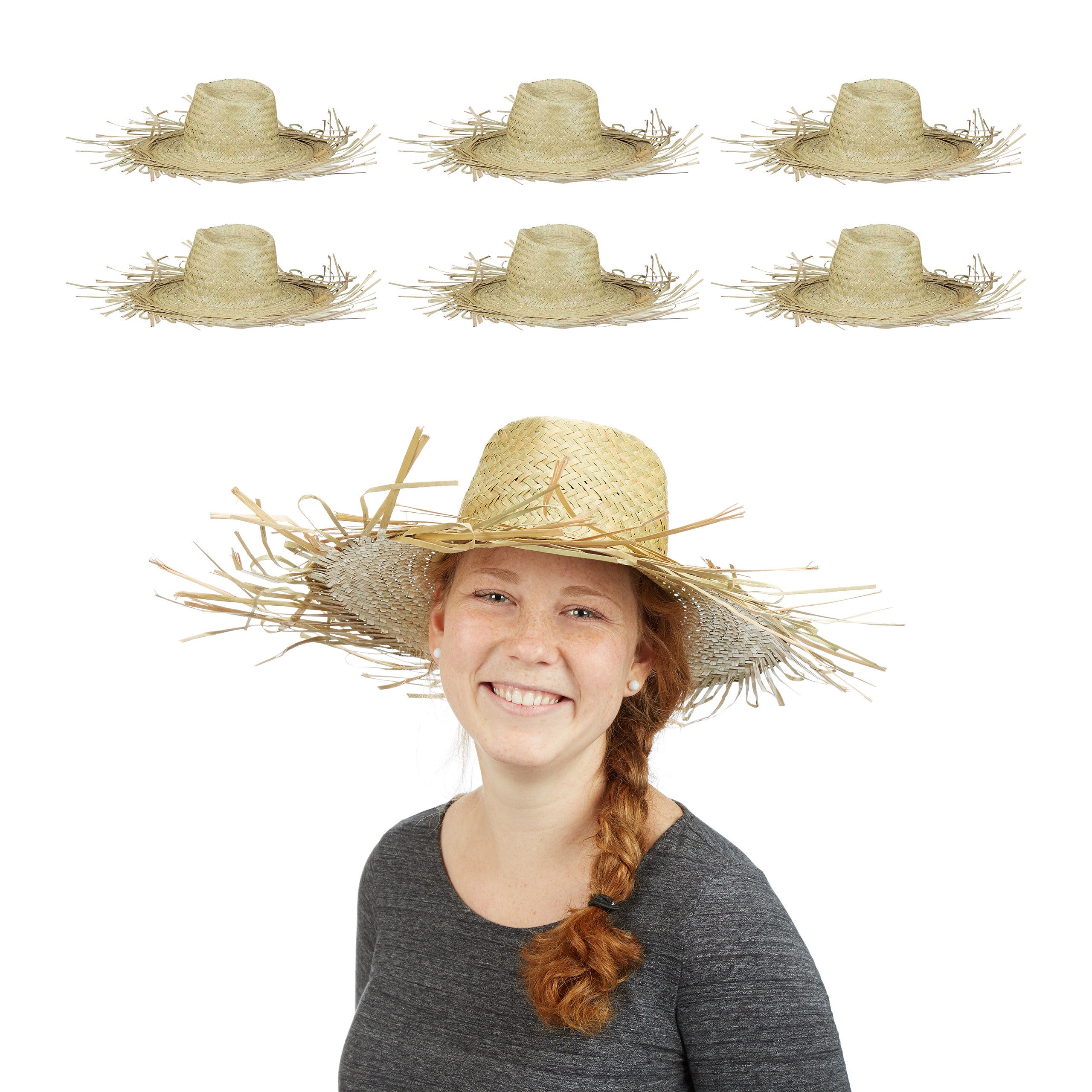 Chapeau De Paille Soleil - Protection UV - Couleur Beige - Taille Unique - Vintage