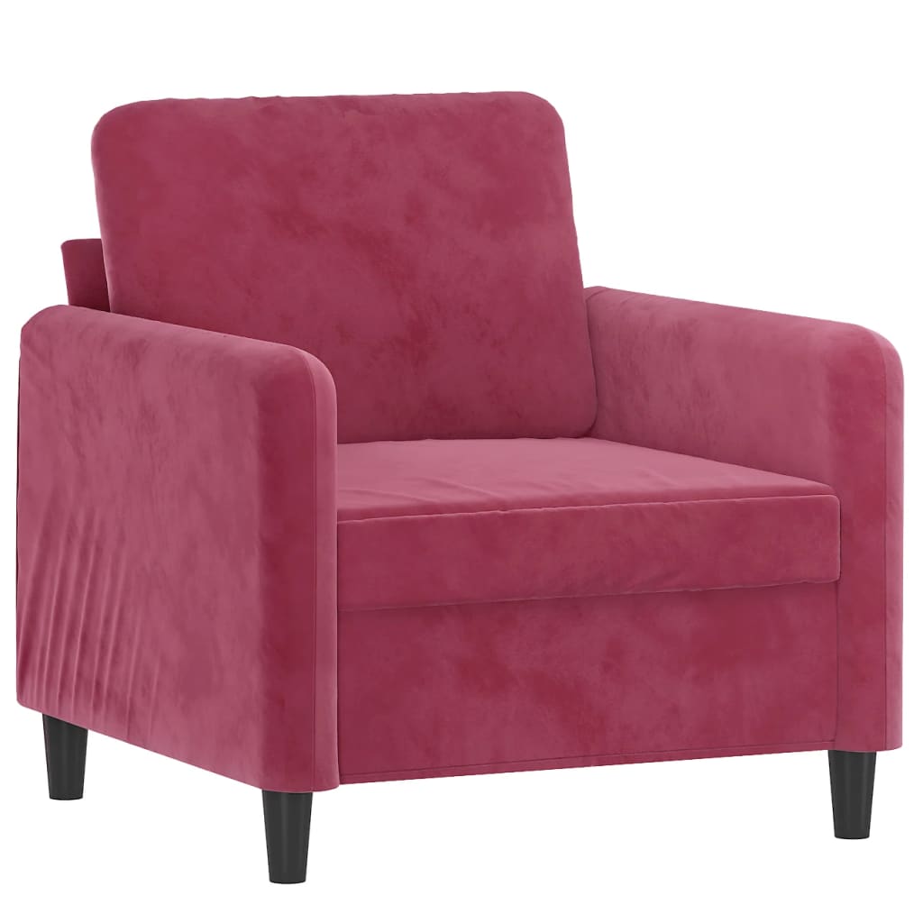 Sillón de salón | silla | sillón de terciopelo rojo tinto 60 cm cfw405727