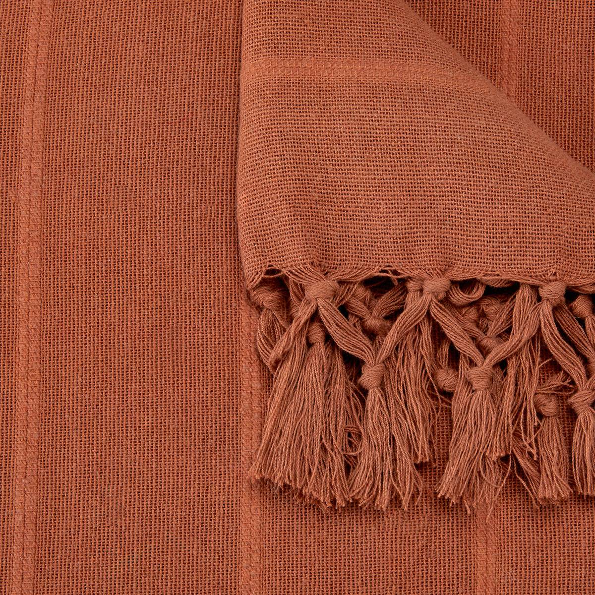 Jeté de lit Anjali 220x160 terracotta en coton - Atmosphera Créateur d'intérieur - 5