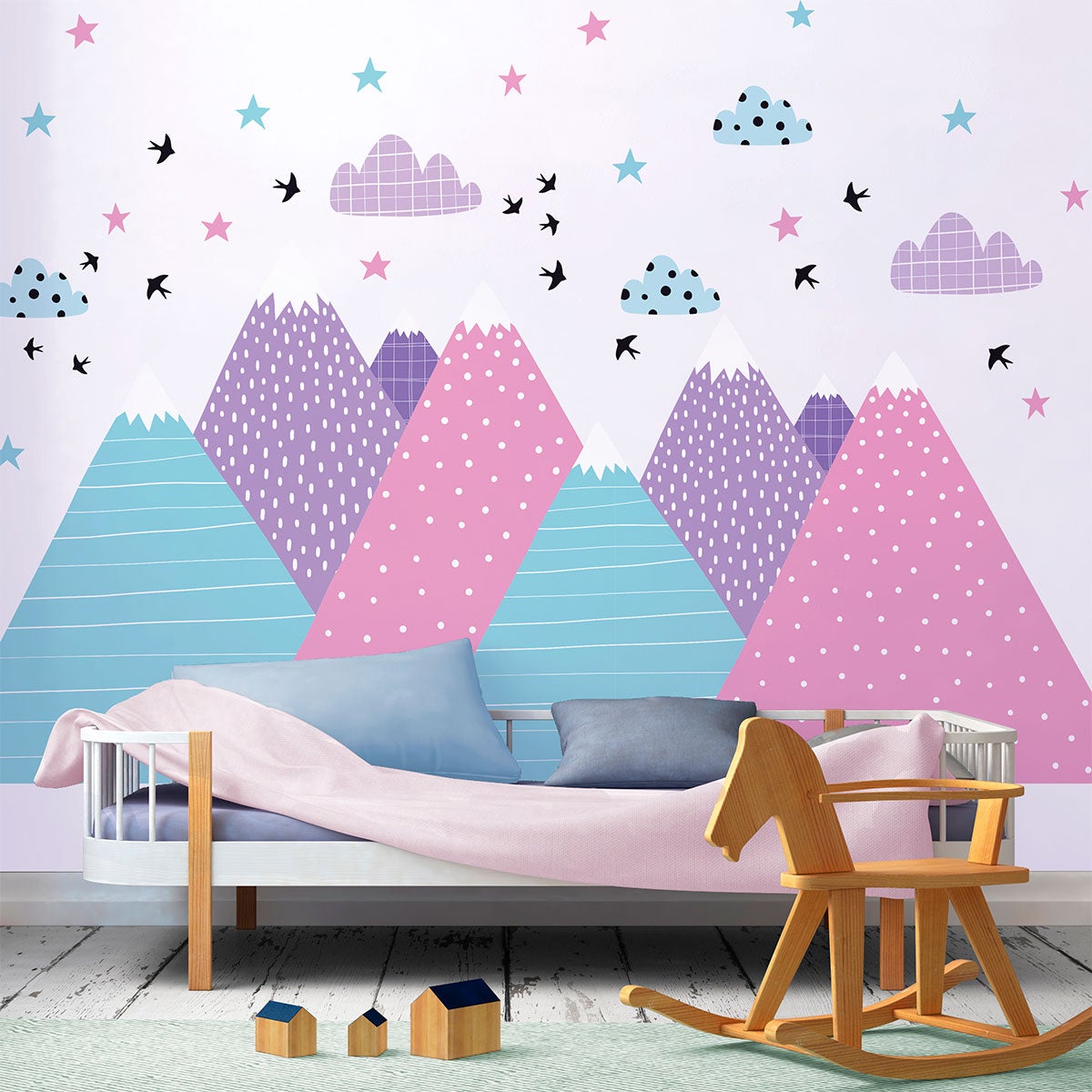 Adesivo bambino di montagna scandinavo natka - Sticker adesivo - adesivi murali - 100x150cm - 4