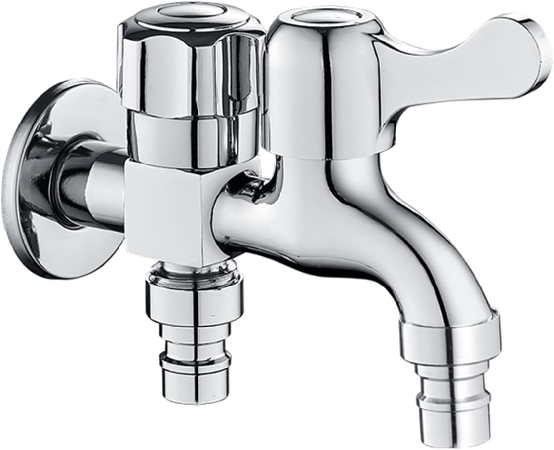 Mosiężny kran z podwójnym wyjściem, kran do zlewu pralniczego, podwójny kran łazienkowy,kran z podwójnym przyłączem rurowym, kran z podwójnym wyjściem