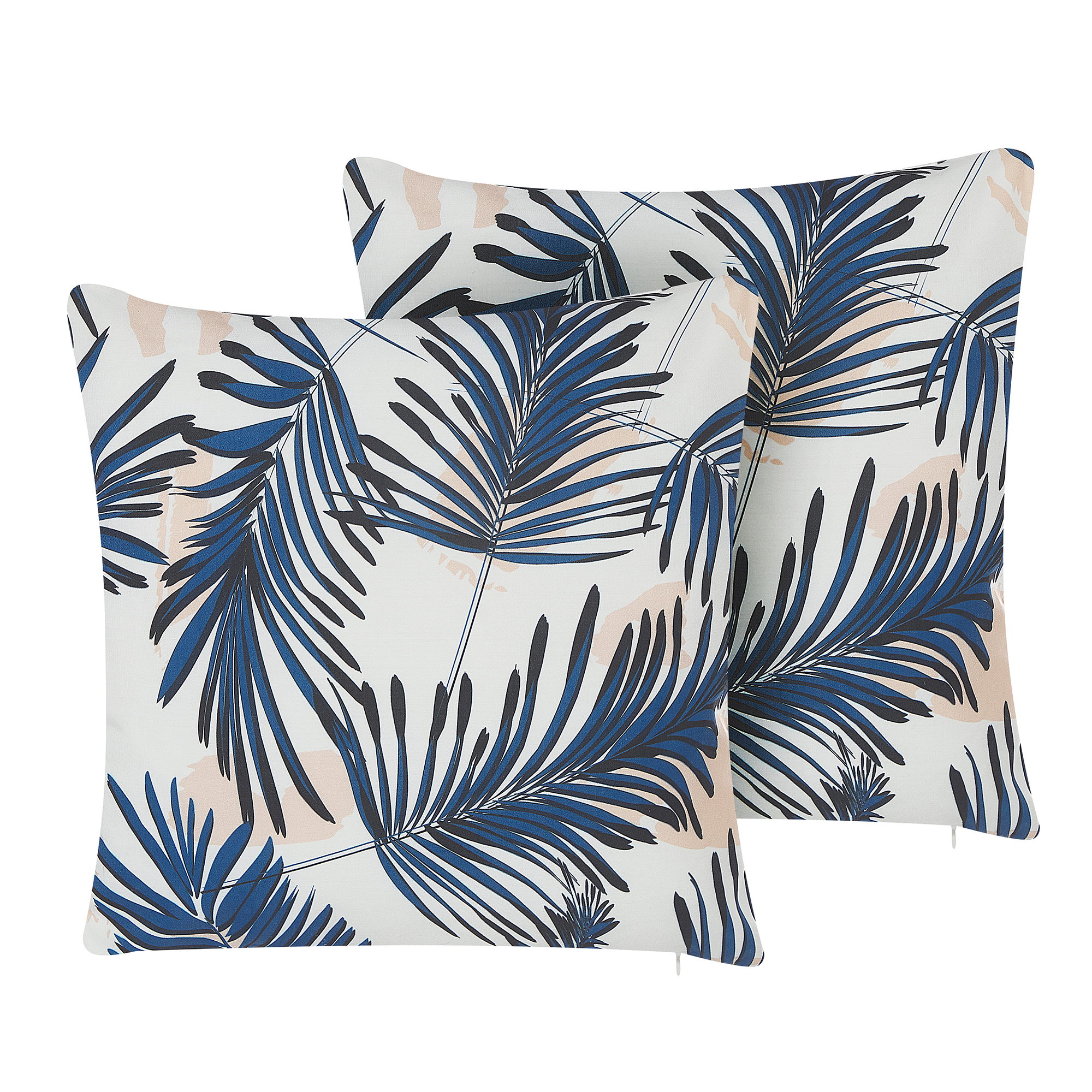 Set de 2 perne pentru exterior ELATI Imprimeu botanic 45 x 45 cm Bleumarin 2buc