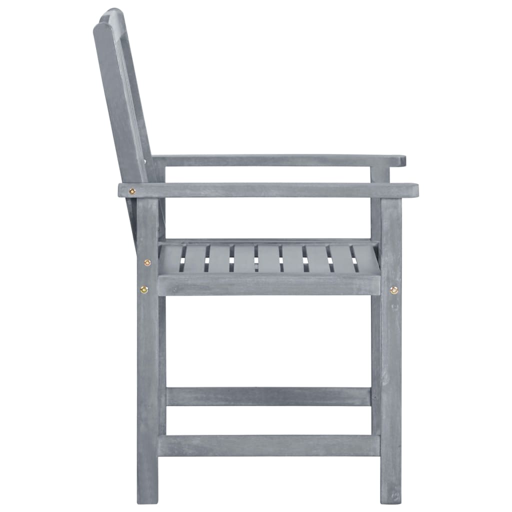 Chaises de jardin 8 pcs Bois d'acacia solide Gris - 4