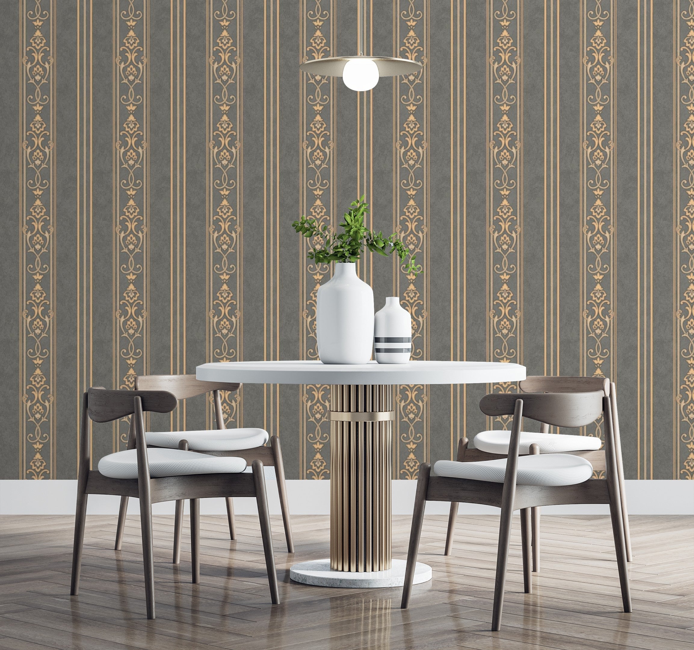 Frise Murale Vinyle Texturé Crown – Motif Victorien Crème Et Doré, 57195, UK