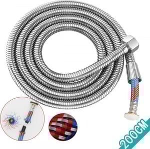 Tubo Doccia Universale 1,5 M Nero Opaco - Acciaio Inox Antitorsione, Attacco Standard ½'