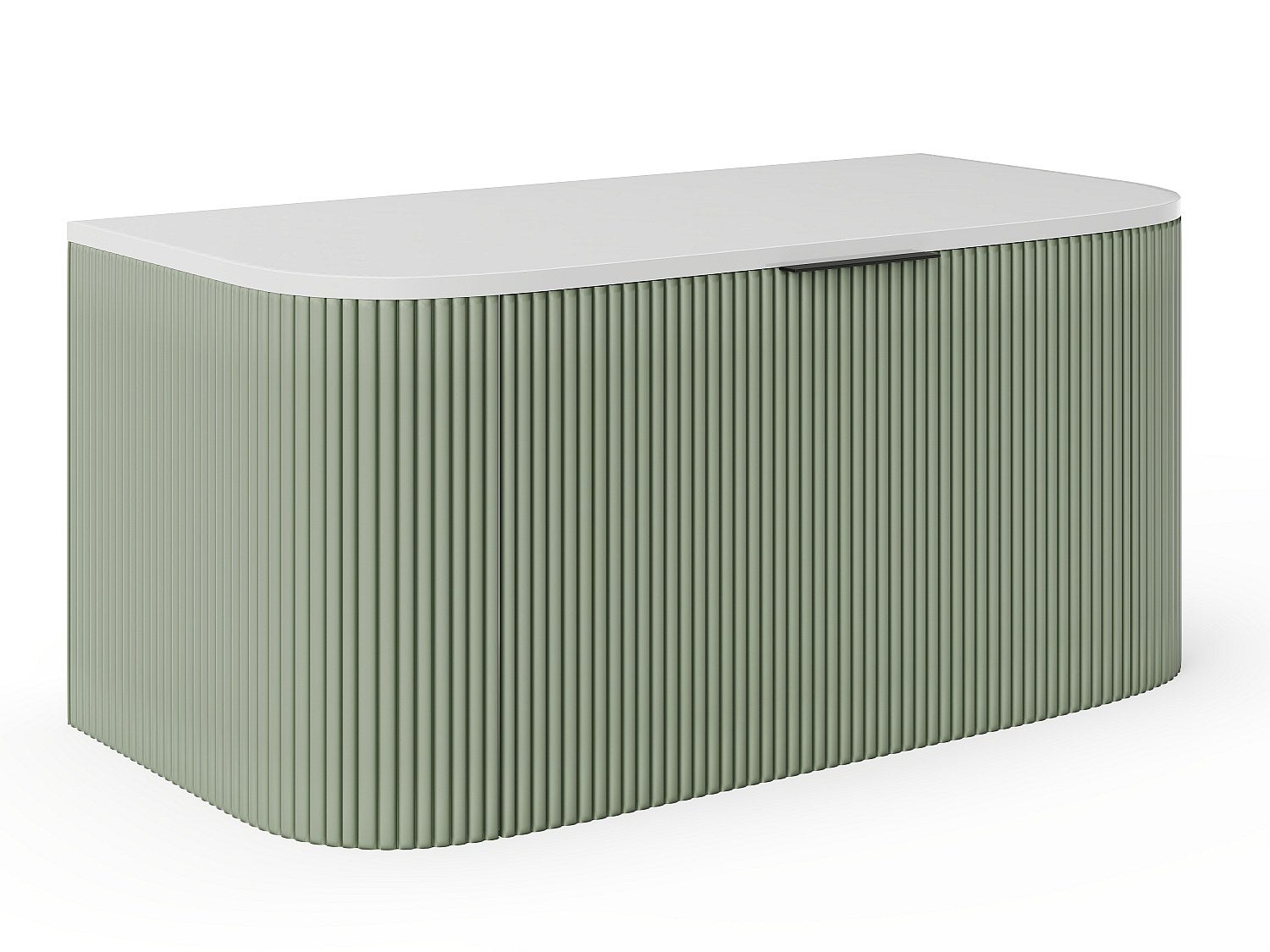 Szafka pod umywalkę wisząca ryflowana - Zielony mat - 100 cm - LOMERI
