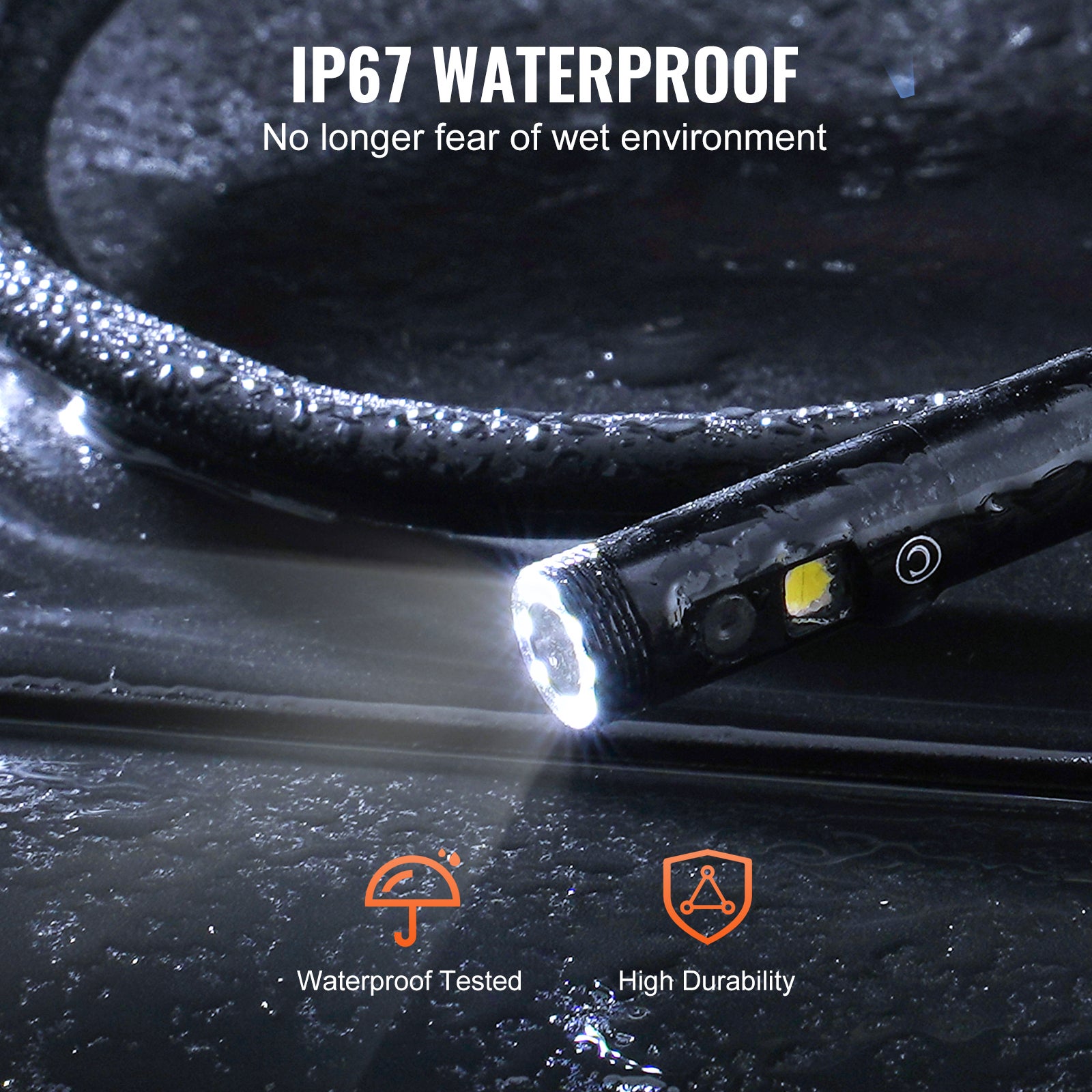 Endoscopio VEVOR Tripla Lente con Luce LED, Schermo IPS 5