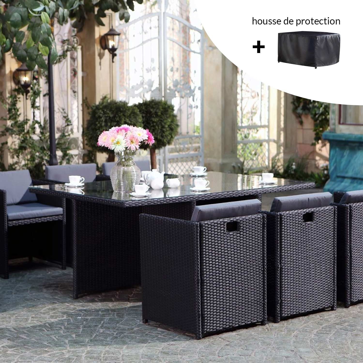 Miami 6 noir-gris + housse de protection MIAMI - 3