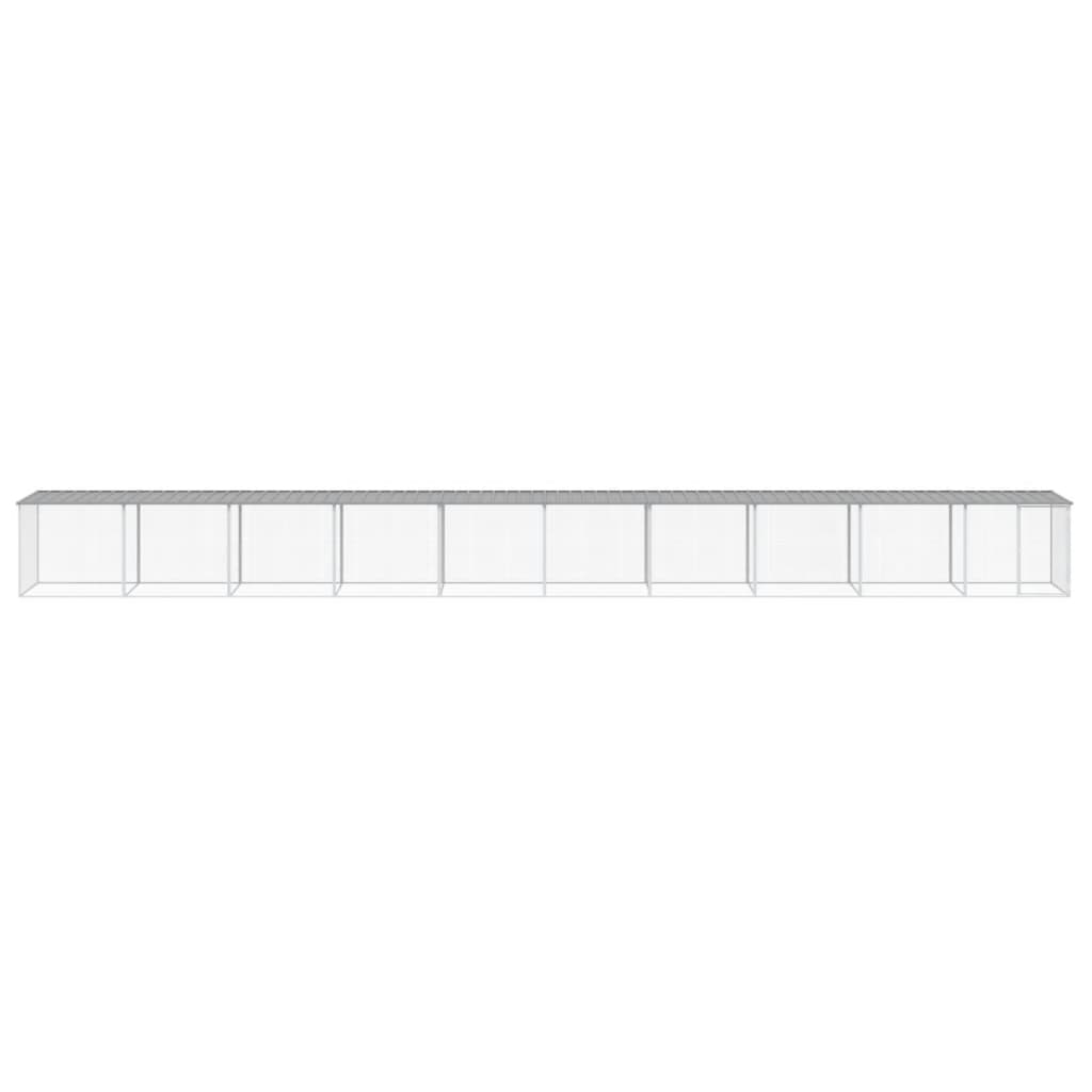 Galinheiro com telhado cinza claro 1003x98x90 cm aço galvanizado - COMFORTXL - 2