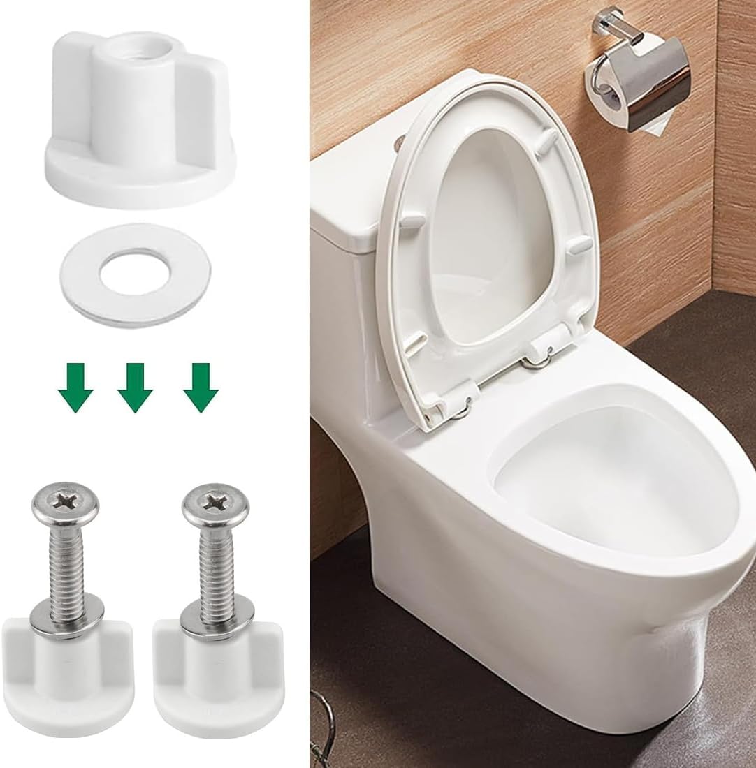6 pièces écrous de fixation en plastique pour abattant de toilettes wc, convient pour vis de 6 mm, Remplacement pour charnières de siège de toilettes - 4