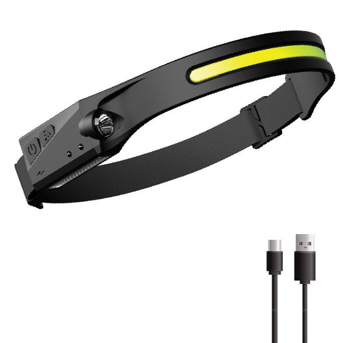 Ładowalna lampa czołowa USB, ultra mocna lampa czołowa LED z 3 trybami oświetlenia, czujnikiem ruchu, lekka i wodoodporna latarka czołowa